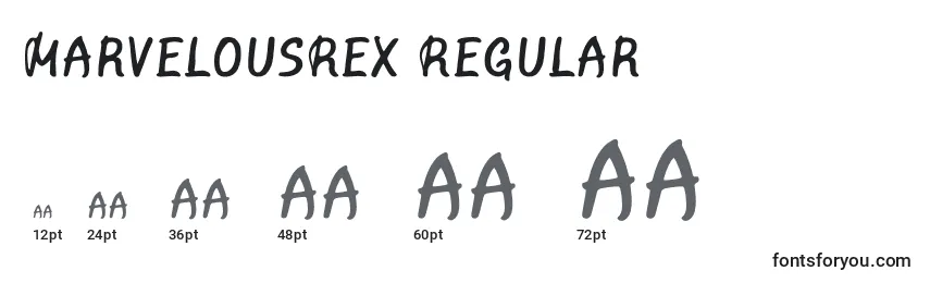 Размеры шрифта MarvelousRex Regular