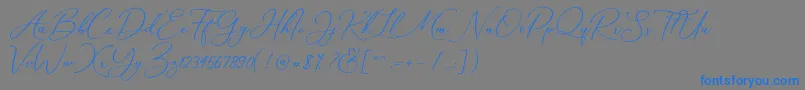 Шрифт Marverlous Script Demo – синие шрифты на сером фоне