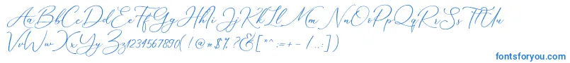 Marverlous Script Demo-Schriftart – Blaue Schriften auf weißem Hintergrund