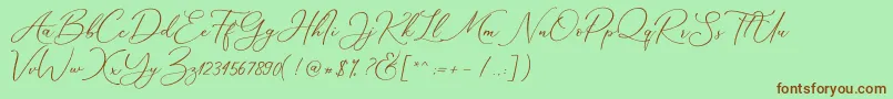 Marverlous Script Demo Font – Brown Fonts on Green Background