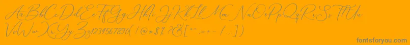 Marverlous Script Demo-Schriftart – Graue Schriften auf orangefarbenem Hintergrund