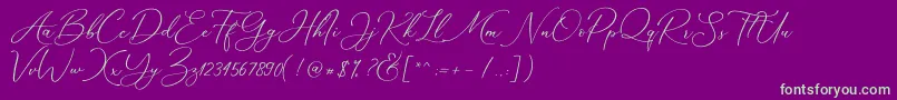 Marverlous Script Demo Font – Green Fonts on Purple Background