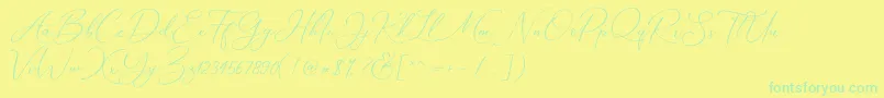 Czcionka Marverlous Script Demo – zielone czcionki na żółtym tle