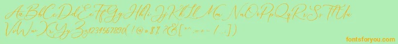 Police Marverlous Script Demo – polices orange sur fond vert