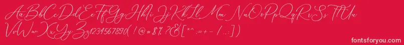 Шрифт Marverlous Script Demo – розовые шрифты на красном фоне