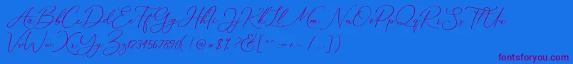 Police Marverlous Script Demo – polices violettes sur fond bleu