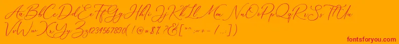 Marverlous Script Demo Font – Red Fonts on Orange Background
