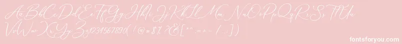 Fonte Marverlous Script Demo – fontes brancas em um fundo rosa