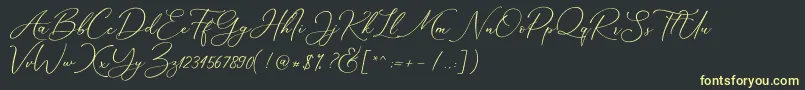 Fonte Marverlous Script Demo – fontes amarelas em um fundo preto