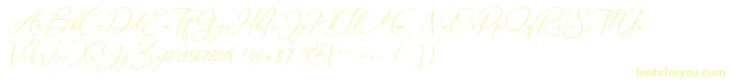Marverlous Script Demo-Schriftart – Gelbe Schriften auf weißem Hintergrund