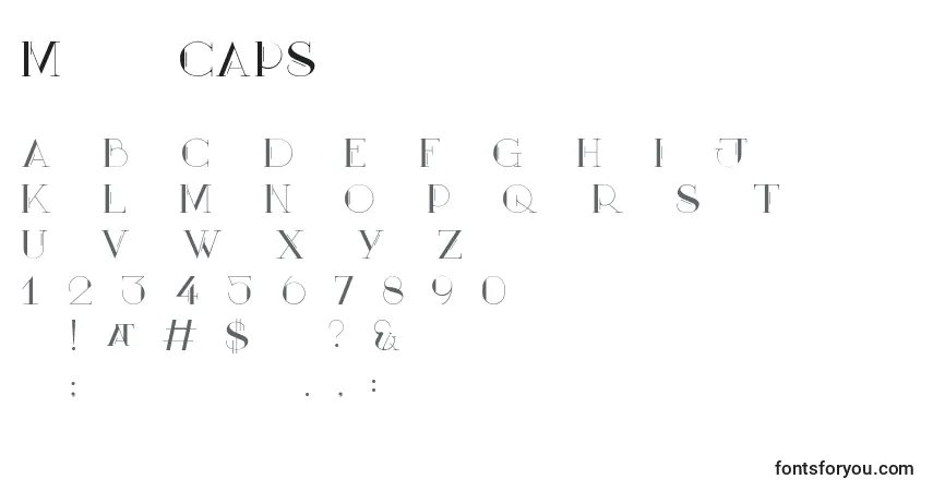 Schriftart Mary CAPS – Alphabet, Zahlen, spezielle Symbole