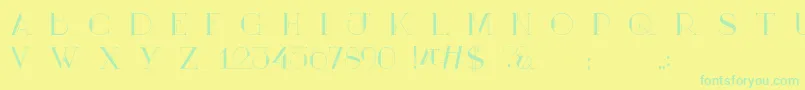 Mary CAPS-fontti – vihreät fontit keltaisella taustalla