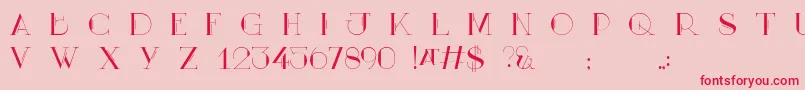Mary CAPS Font – Red Fonts on Pink Background