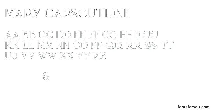 Schriftart Mary CAPSOutline – Alphabet, Zahlen, spezielle Symbole