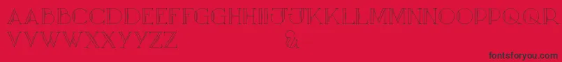 フォントMary CAPSOutline – 赤い背景に黒い文字