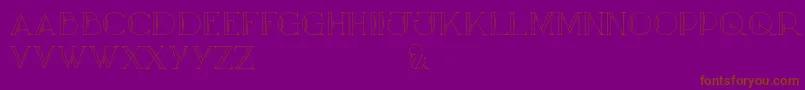 Mary CAPSOutline-Schriftart – Braune Schriften auf violettem Hintergrund