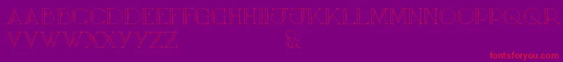 Mary CAPSOutline-Schriftart – Rote Schriften auf violettem Hintergrund