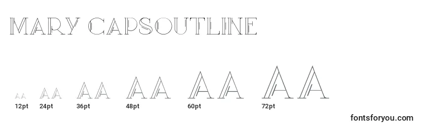 Mary CAPSOutline Font Sizes