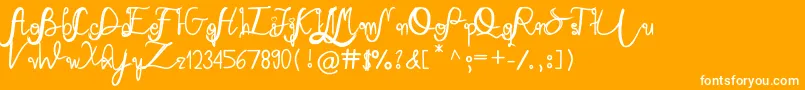 Mary Quincy Font – White Fonts on Orange Background