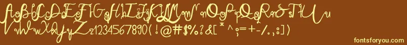 Mary Quincy Font – Yellow Fonts on Brown Background