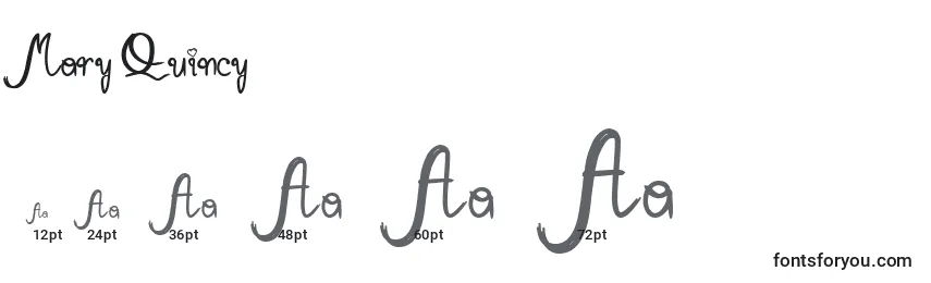 Mary Quincy Font Sizes