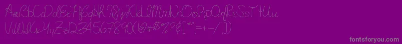 mary s handwriting Font – Gray Fonts on Purple Background