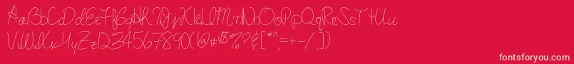 フォントmary s handwriting – 赤い背景にピンクのフォント