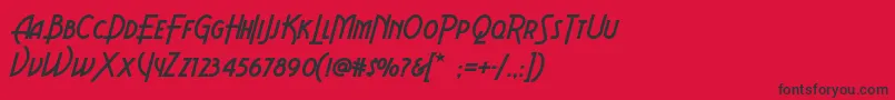フォントAeroviasbrasilnf – 赤い背景に黒い文字