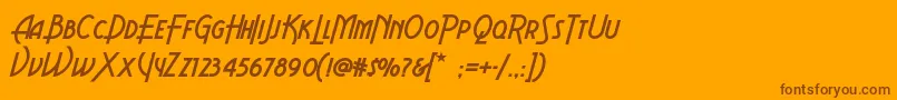 フォントAeroviasbrasilnf – オレンジの背景に茶色のフォント