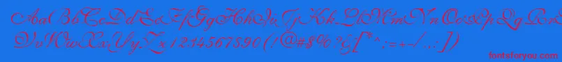 NarvikRegular Font – Red Fonts on Blue Background