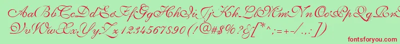 NarvikRegular Font – Red Fonts on Green Background