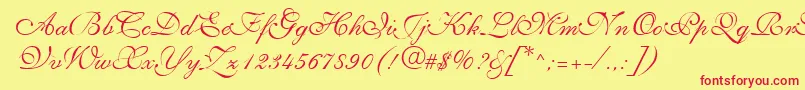 NarvikRegular Font – Red Fonts on Yellow Background