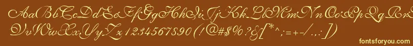 NarvikRegular-fontti – keltaiset fontit ruskealla taustalla