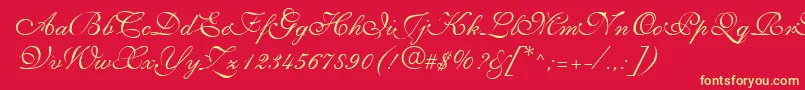 NarvikRegular Font – Yellow Fonts on Red Background