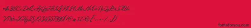 Fonte Maryatha Demo – fontes pretas em um fundo vermelho