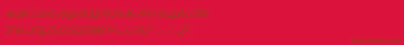 Maryatha Demo-fontti – ruskeat fontit punaisella taustalla