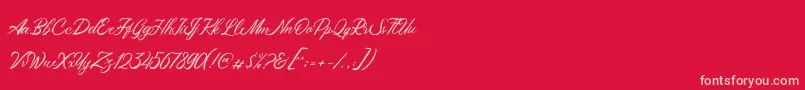 Maryatha Demo Font – Pink Fonts on Red Background