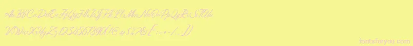 Czcionka Maryatha Demo – różowe czcionki na żółtym tle