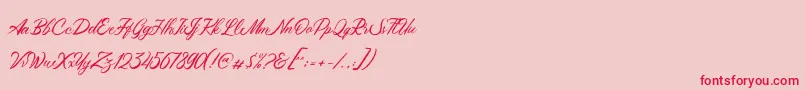 Maryatha Demo Font – Red Fonts on Pink Background