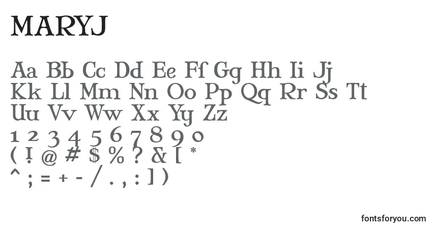 Schriftart MARYJ    (133702) – Alphabet, Zahlen, spezielle Symbole