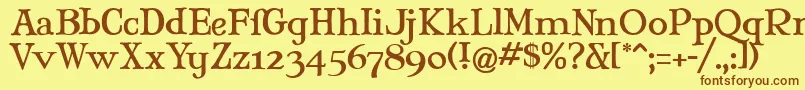 MARYJ    Font – Brown Fonts on Yellow Background