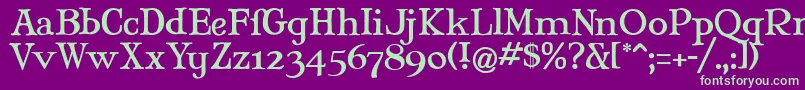 MARYJ    Font – Green Fonts on Purple Background