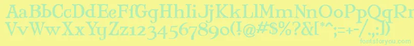 MARYJ    Font – Green Fonts on Yellow Background