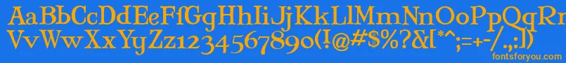 MARYJ    Font – Orange Fonts on Blue Background