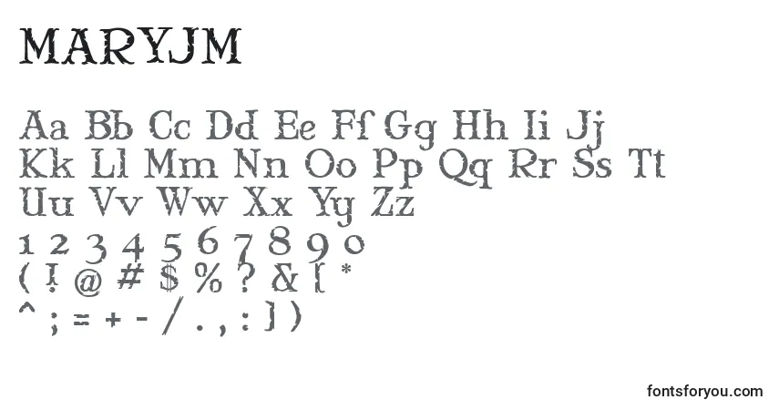 A fonte MARYJM   (133703) – alfabeto, números, caracteres especiais