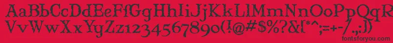 MARYJM   Font – Black Fonts on Red Background