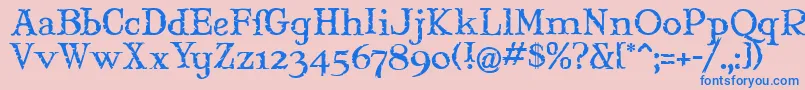 MARYJM   Font – Blue Fonts on Pink Background