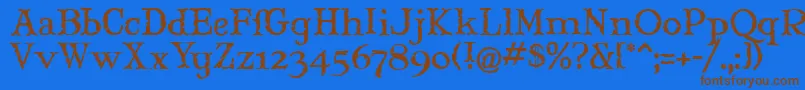 MARYJM   Font – Brown Fonts on Blue Background