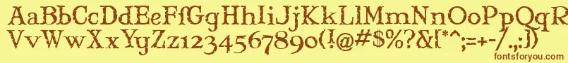 MARYJM   Font – Brown Fonts on Yellow Background