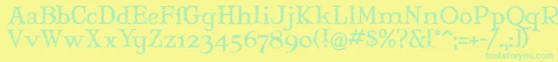 MARYJM   Font – Green Fonts on Yellow Background